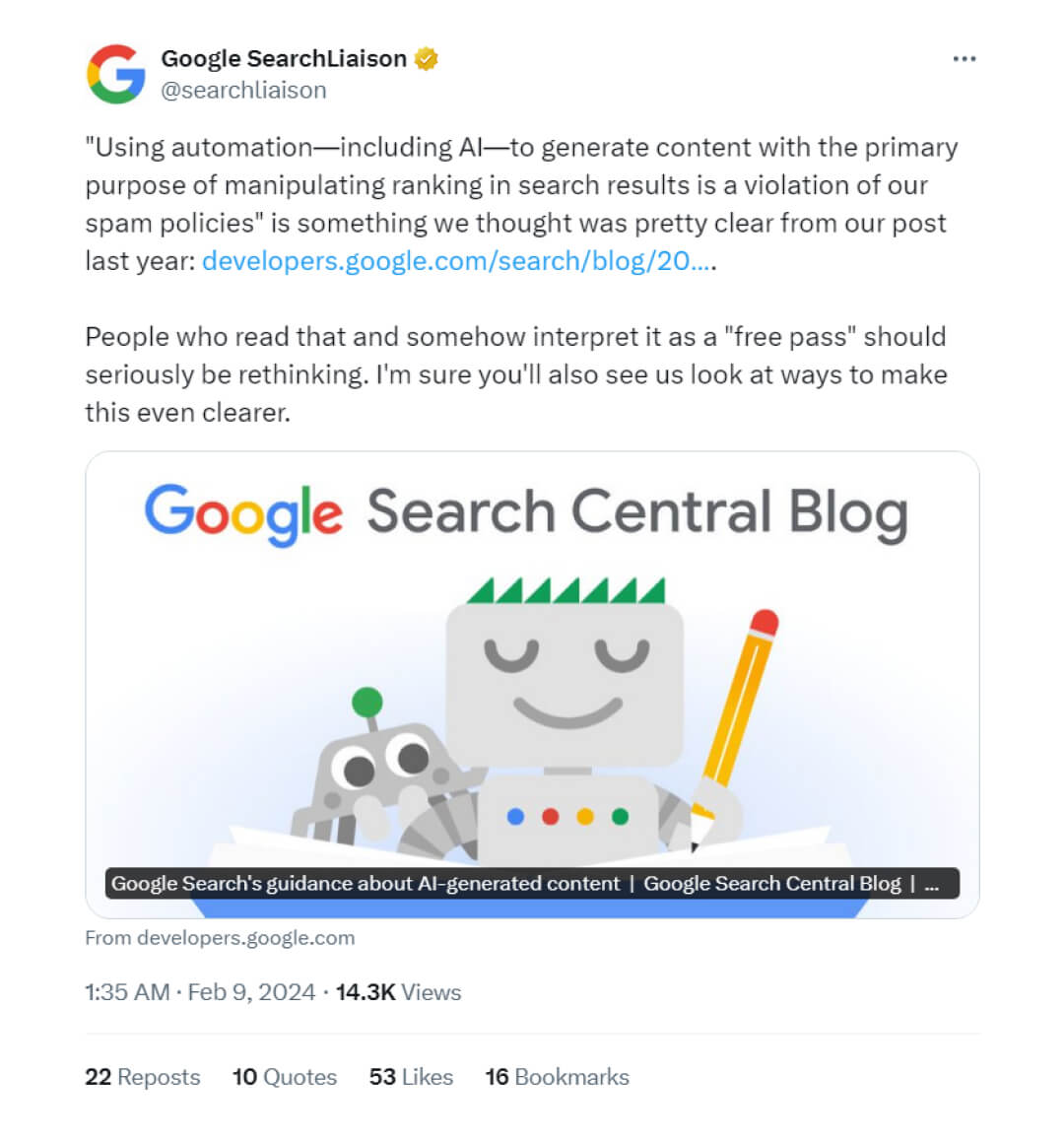 Évitez les pénalités de Google